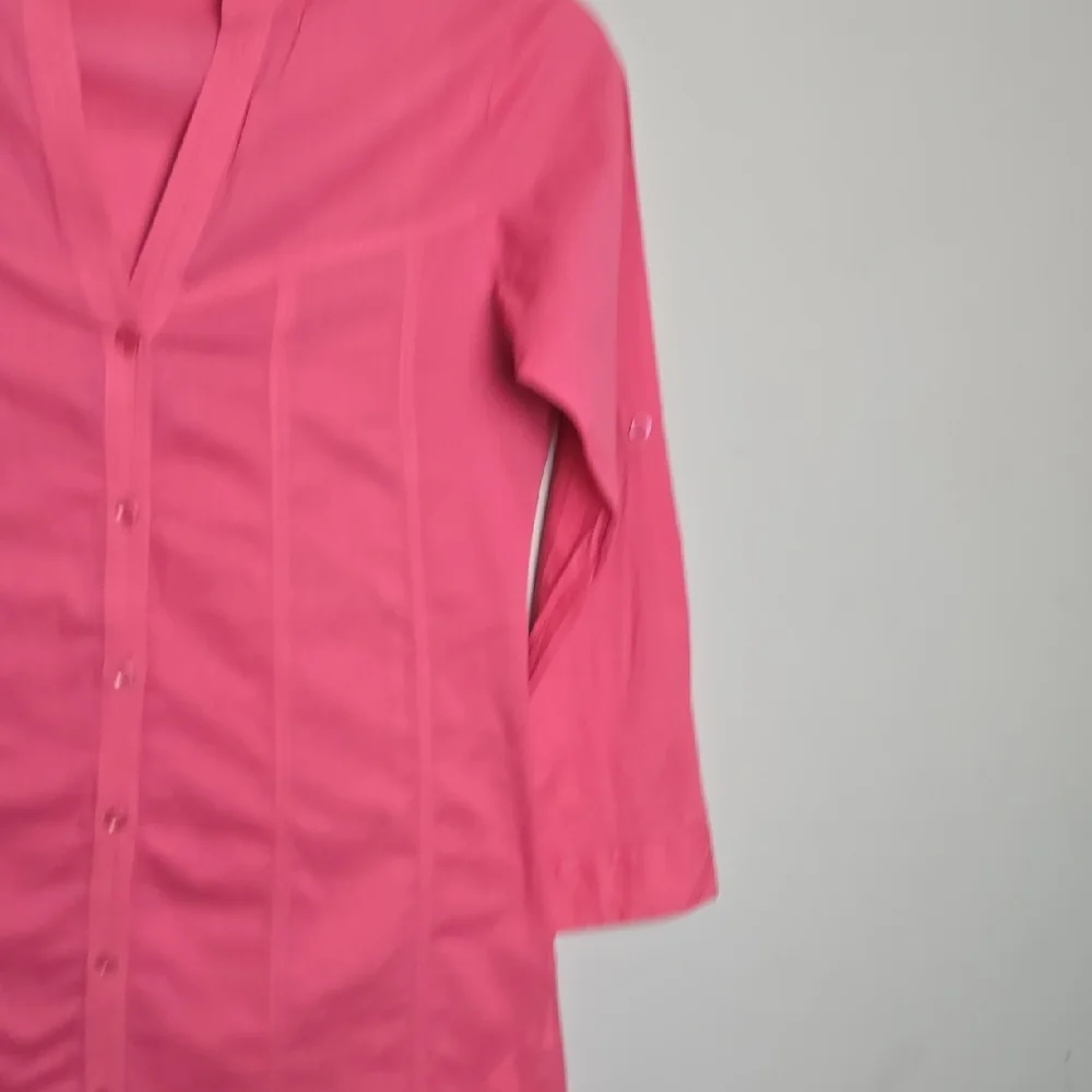 Women Zara Pink Button-Up Tunic Top - Picture 4 of 15
